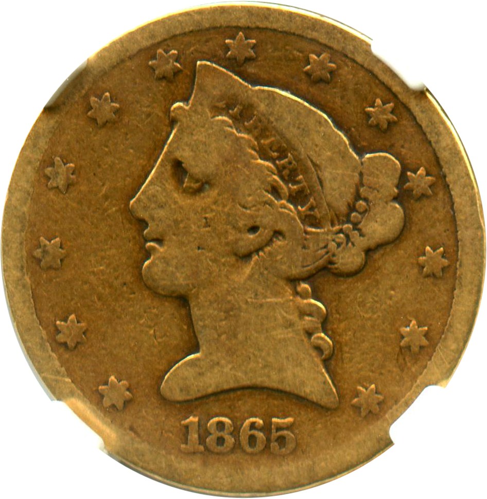 image for: 1865-S $5 NGC AG-3 - Affordable Scarce S-Mint