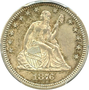 image for: 1876-S 25c PCGS MS63+