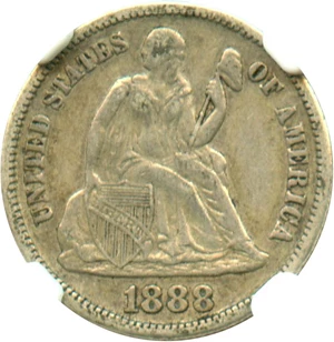 image for: 1888-S 10c NGC XF45