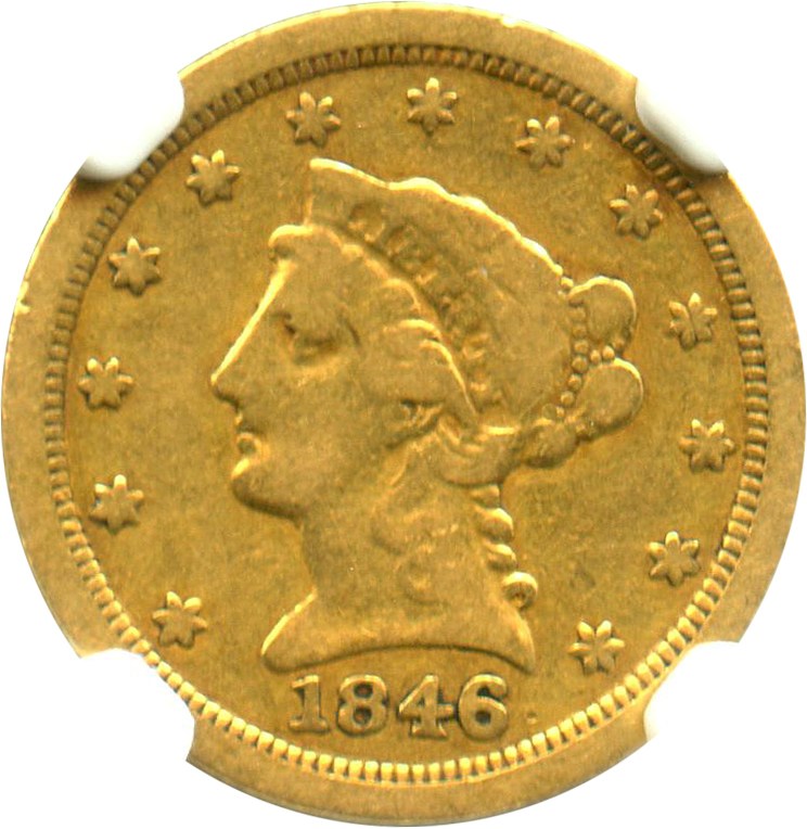 image for: 1846-O $2 1/2 NGC F12