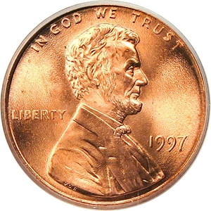 image for: 1997 1c PCGS MS65 RD (Double Ear, FS-101)