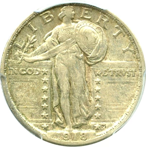 image for: 1918 25c PCGS AU53