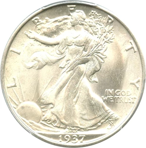 image for: 1937-S 50c PCGS Genuine UNC Details (Machine Damage)