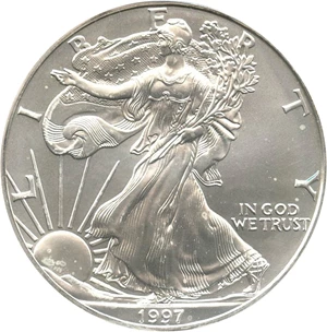 image for: 1997 Silver Eagle $1 PCGS MS69 - No Reserve!