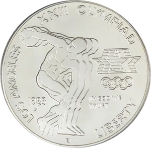 image for: 1983-D Olympic $1 PCGS MS70 - Important Grade Rarity - Pop 8 at PCGS!