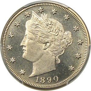 image for: 1890 5c PCGS Proof 66 CAM
