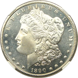 image for: 1890-CC $1 NGC MS65 PL - Key Prooflike Gem Carson City Morgan