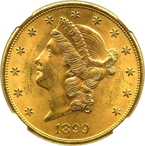 image for: 1899-S $20 NGC MS63