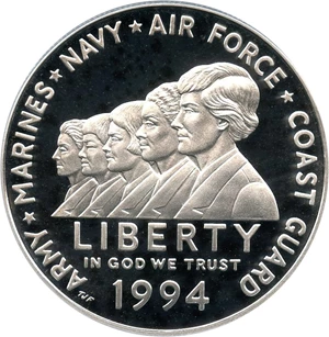 image for: 1994-P Women in the Military $1 PCGS Proof 70 DCAM - Important Low Pop Modern Grade Rarity - No Reserve!