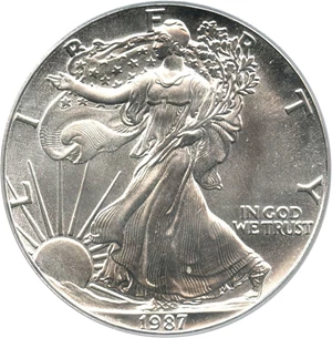 image for: 1987 Silver Eagle $1 PCGS MS69 - No Reserve!
