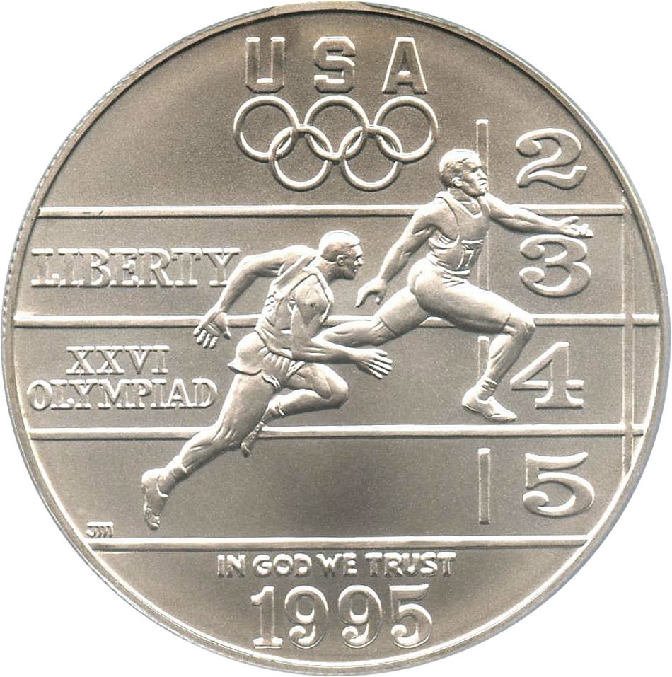 image for: 1995-D Olympic Track & Field $1 PCGS MS70 - No Reserve!