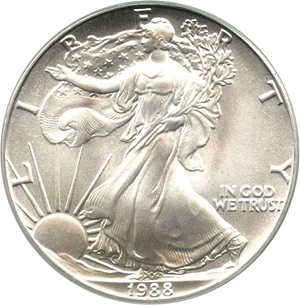 image for: 1988 Silver Eagle $1 PCGS MS69 - No Reserve!
