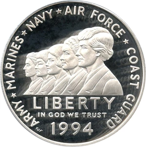 image for: 1994-P Women in the Military $1 PCGS Proof 70 DCAM - Vault Value!