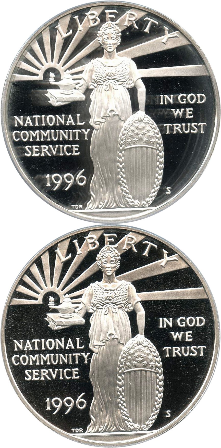 image for: Investor Lot of 1996-S Nat. Community Service $1: All PCGS PR69 DCAM (2 Coins) - No Reserve!