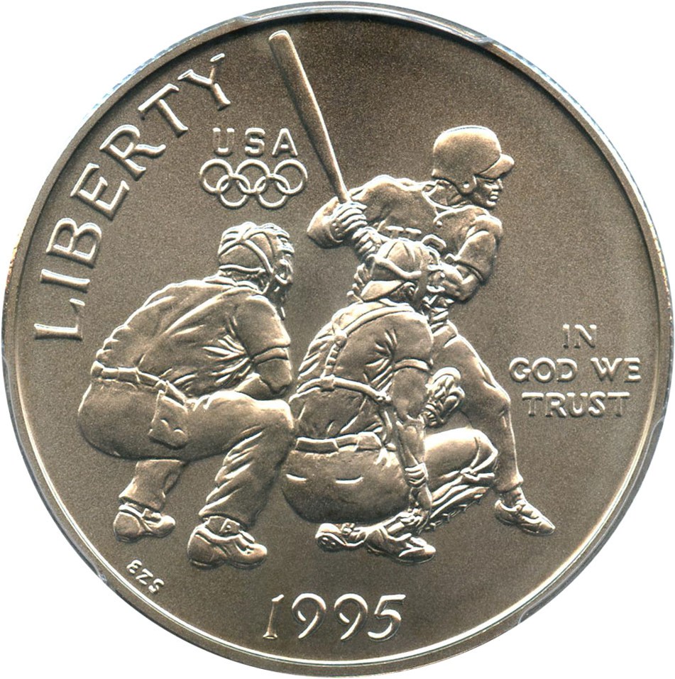 image for: 1995-S Olympic Baseball 50c PCGS MS69 - No Reserve!