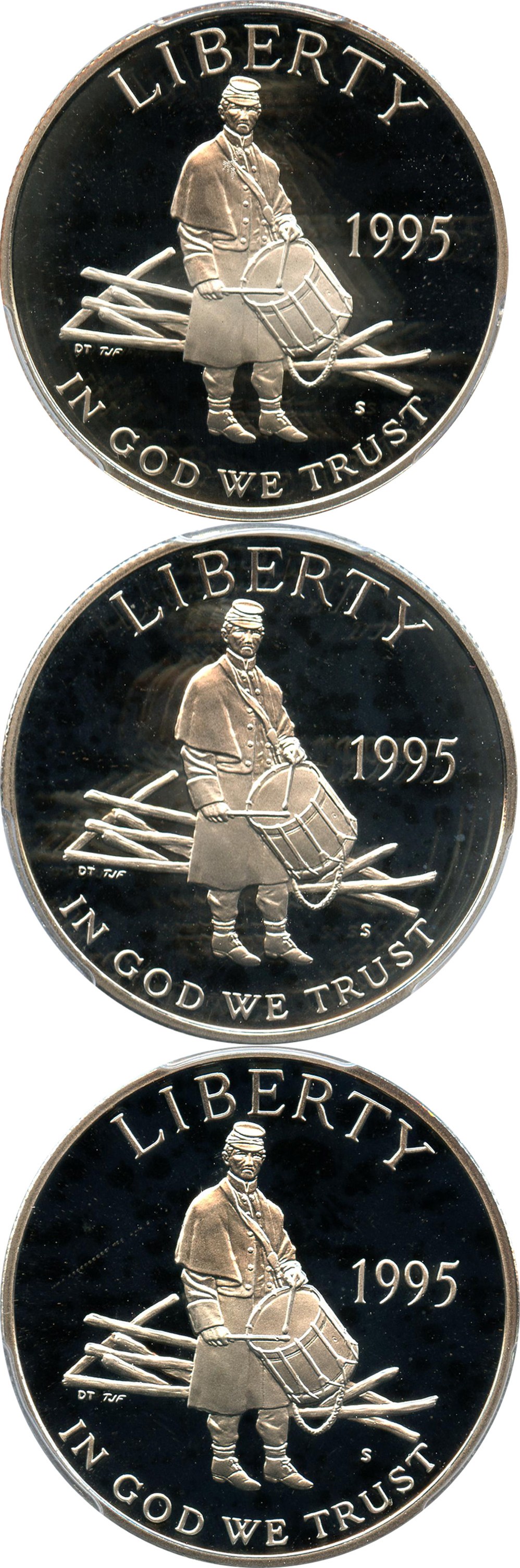 image for: Investor Lot of 1995-S Civil War 50c: All PCGS Proof 69 DCAM (3 Coins) - No Reserve!