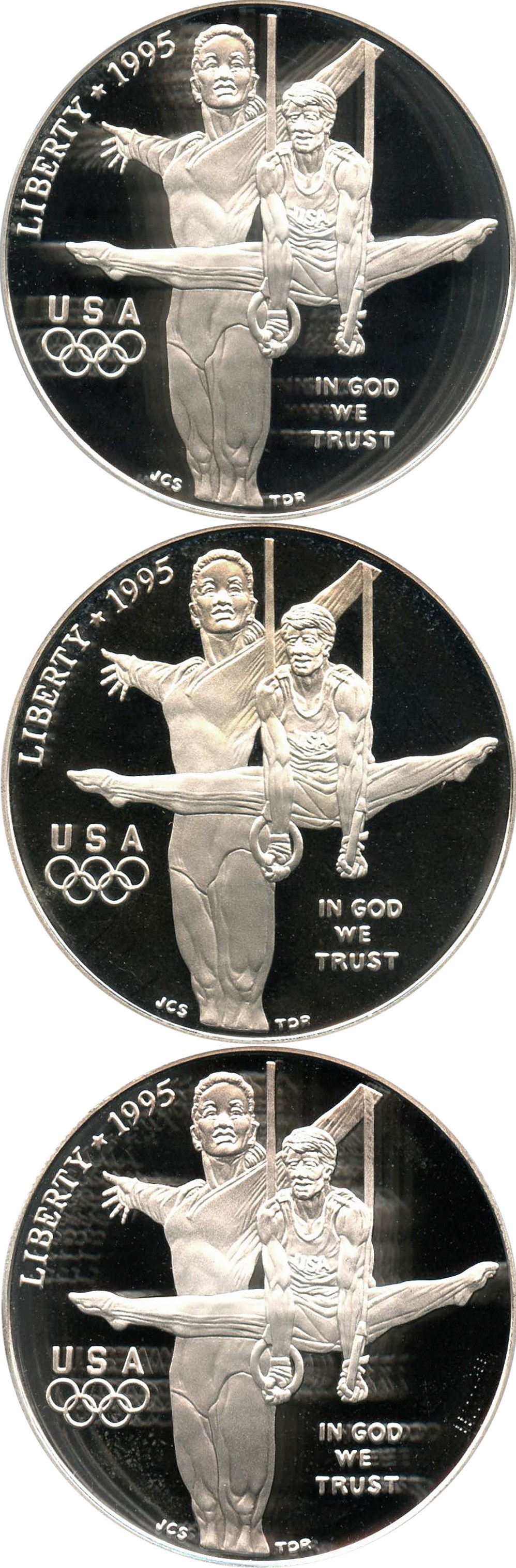 image for: Investor Lot of 1995-P Olympic Gymnastics $1: All PCGS Proof 69 DCAM (3 Coins) - No Reserve!