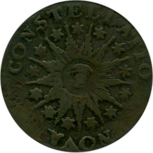 image for: 1785 Nova Constellatio PCGS F15 (Pointed Rays) Affordable Early Copper