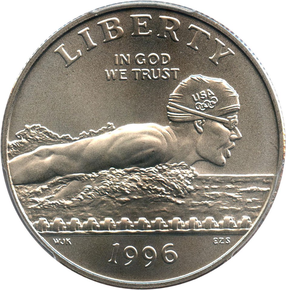 image for: 1996-S Olympic Swimming 50c PCGS MS69 - No Reserve!