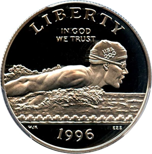 image for: 1996-S Olympic Swimming 50c PCGS Proof 69 DCAM