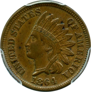 image for: 1864 1c PCGS AU58 (Bronze) - No Reserve!
