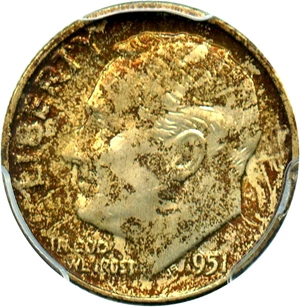 image for: 1951-D 10c PCGS MS65 FB - No Reserve!