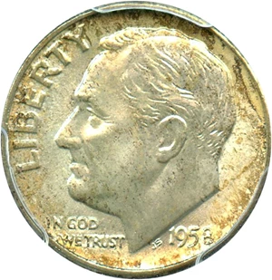 image for: 1958-D 10c PCGS MS66 FB - No Reserve!
