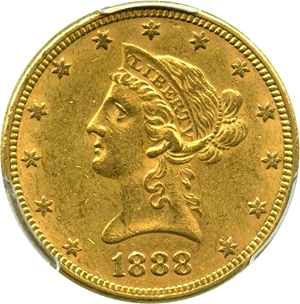 image for: 1888 $10 PCGS MS60 - No Reserve!