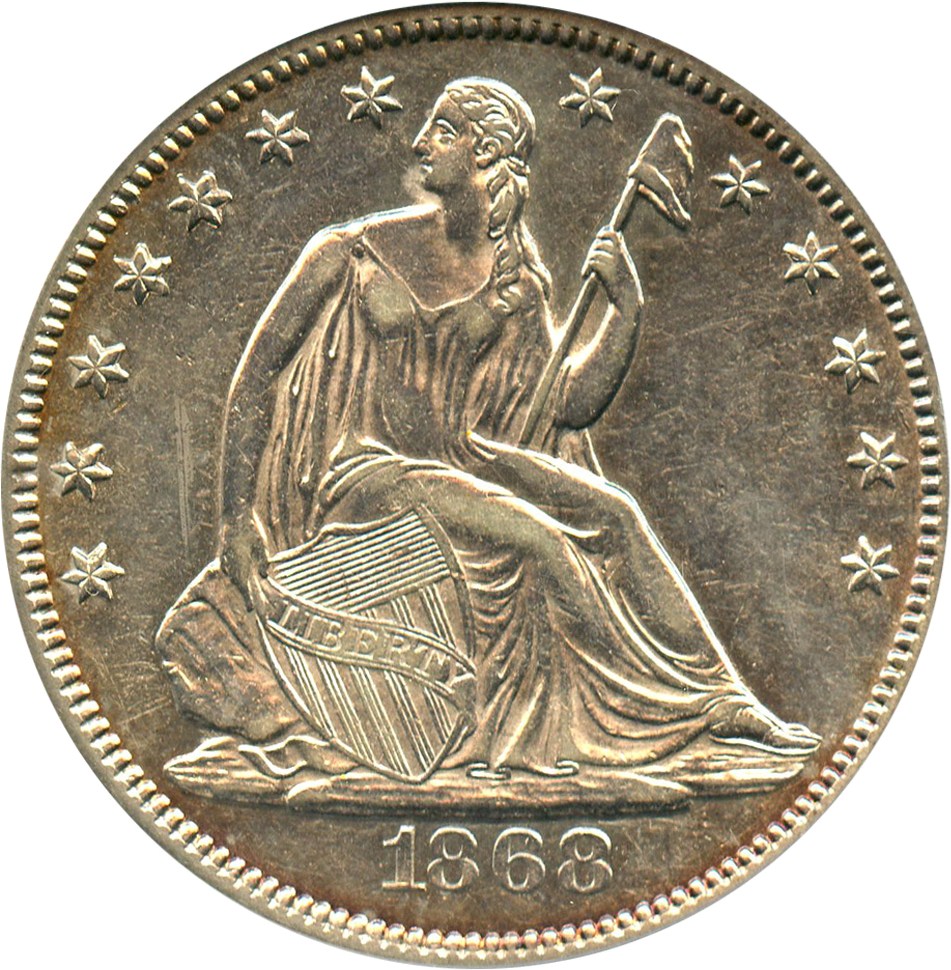 image for: 1868 50c PCGS AU50