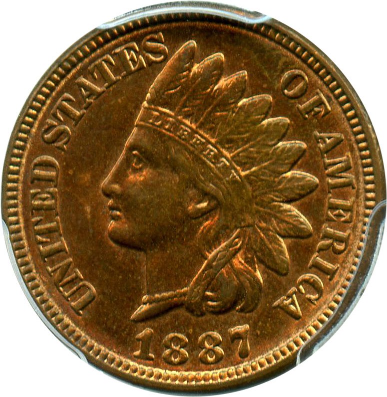 image for: 1887 1c PCGS MS63 RB - No Reserve!