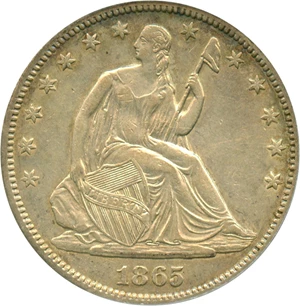 image for: 1865-S 50c PCGS XF45