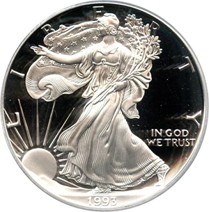image for: 1993-P Silver Eagle $1 PCGS Proof 69 DCAM - No Reserve!