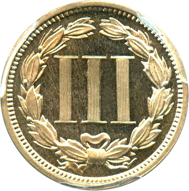 image for: 1868 3cN PCGS/CAC Proof 65 CAM