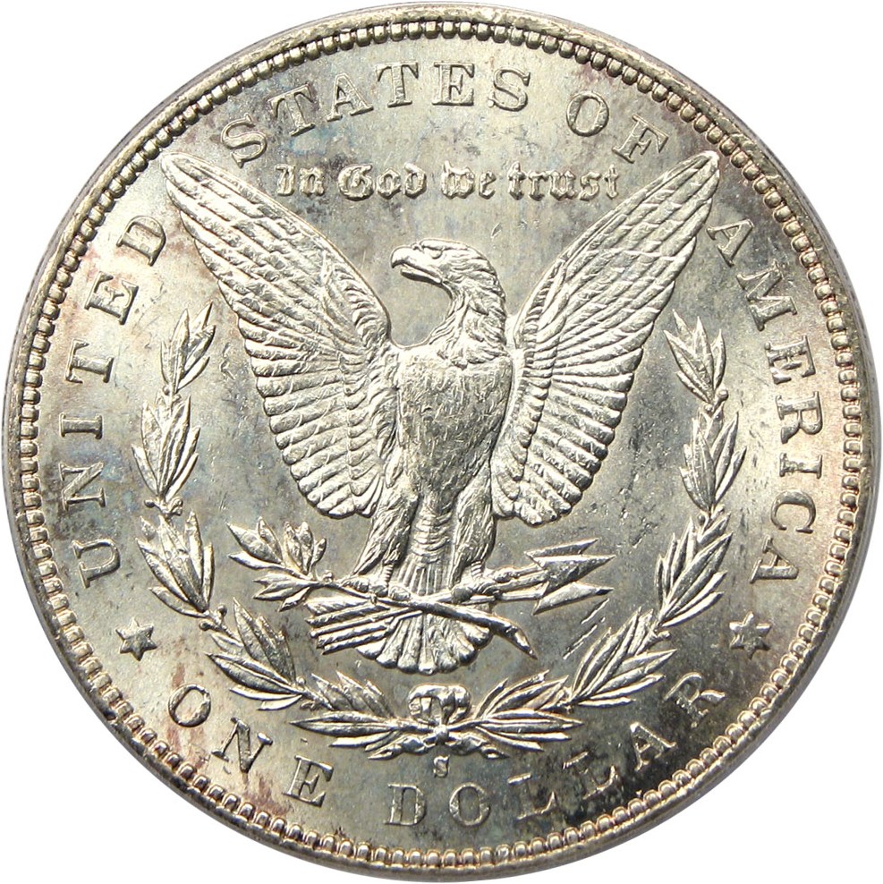 image for: 1896-S $1 PCGS MS63 (VAM-5, S/S) Key S-Mint Morgan Dollar