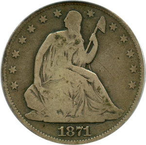 image for: 1871-CC 50c PCGS Good-6 - Affordable Key Carson City Issue