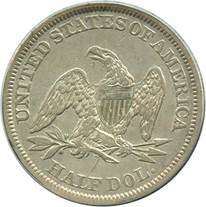 image for: 1842 50c PCGS XF40 (Small Date, Reverse of 1842)