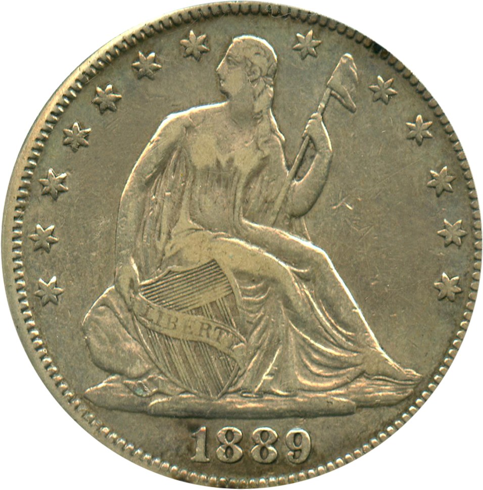 image for: 1889 50c PCGS VF30 - Scarce Low Mintage Date