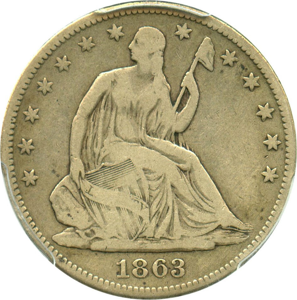 image for: 1863 50c PCGS VG-10
