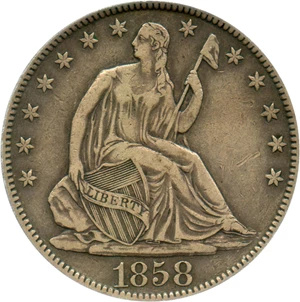 image for: 1858-S 50c PCGS XF40