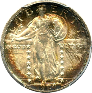 image for: 1924 25c PCGS MS66 FH - Pretty Toned Fully Struck Gem
