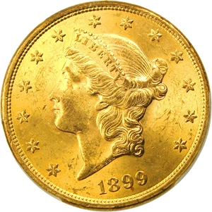 image for: 1899-S $20 PCGS MS62 - No Reserve!