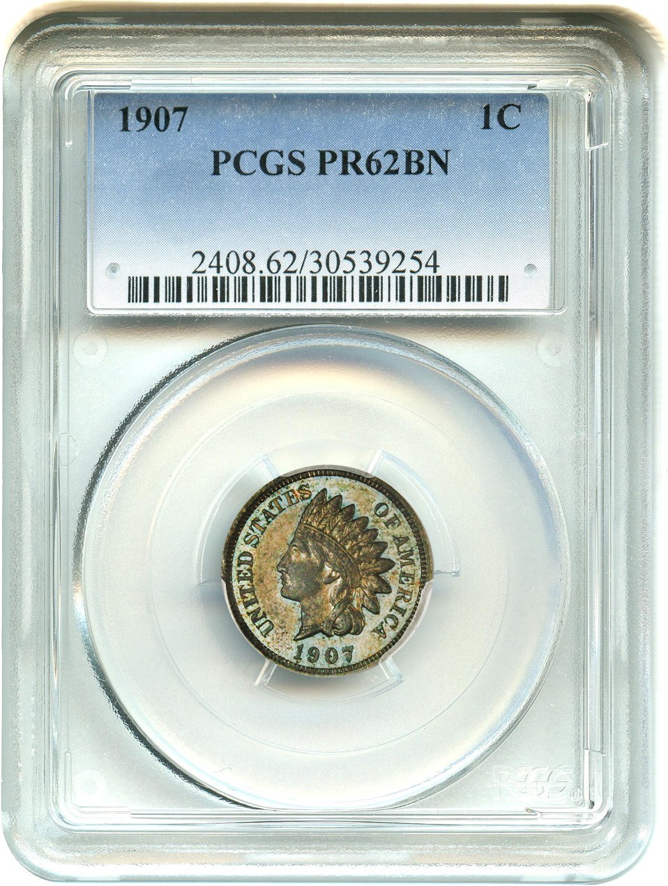 image for: 1907 1c PCGS Proof 62 BN