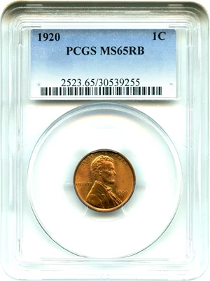 image for: 1920 1c PCGS MS65 RB - Looks Red