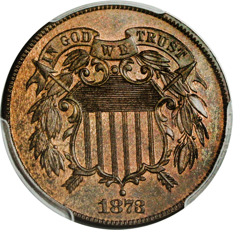 image for: 1873 2c PCGS/CAC Proof 65 BN (Closed 3) Rare Proof-Only Issue