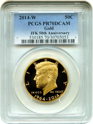 image for: 2014-W JFK 50th Anniversary Gold 50c PCGS PR70 DCAM - No Reserve!