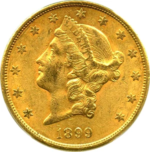 image for: 1899-S $20 PCGS AU53 - No Reserve!