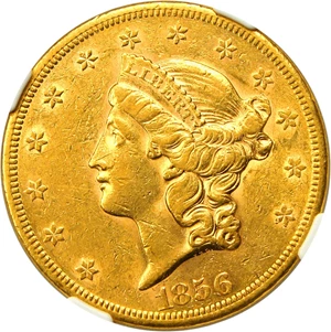 image for: 1856-S $20 NGC/CAC AU55 - Scarce Shipwreck Year Double Eagle