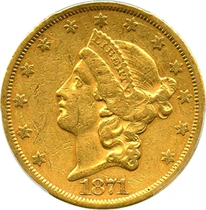 image for: 1871-S $20 PCGS XF45 - No Reserve!