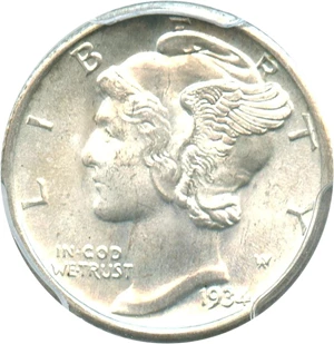 image for: 1934-D 10c PCGS MS65