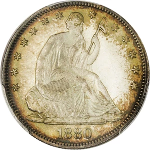 image for: 1880 50c PCGS Secure/CAC MS66 - Rare Low Mintage Date